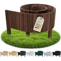 Pemicont Floranica Beetumrandung Holz 20 cm hoch x 200 cm, Braun – gerade Oberkante, Rollborder aus Kiefernholz, Beetbegrenzung