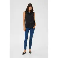 Kaffe Blusentop "Damen Bluse ärmellos KAvera", Damen, Gr. 46, schwarz (schwarz deep), Obermaterial: 100% Polyester PES., Blusen Blusentop
