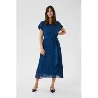 Culture Midikleid "Damen Kleid CUalvia", Damen, Gr. S, N-Gr, blau (marineblaus), Obermaterial: 100% Polyester PES., Kleider Midikleid