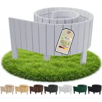 Pemicont Floranica Beetumrandung Holz 30 cm hoch x 200 cm, Silber – gerade Oberkante, Rollborder aus Kiefernholz, Beetzaun