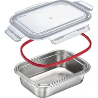 Westmark Lunchbox Frischhaltedose aus Edelstahl, auslaufsicher, Vielseitige Brotdose, tiefkühlgeeignet, mikrowellen- und ofenfest, 1,3 Liter