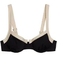 Marc O'Polo Bandeau-Bikini-Top "Contrast Color Binding", Damen, Gr. 75, Cup B, schwarz, Obermaterial: 84% Polyamid, 16% Elasthan, Bikini-Oberteile Bandeau-Bikini-Top