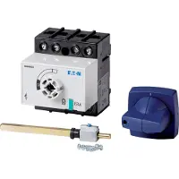 Eaton 1314160 Lasttrennschalter, DMM, 63 A, 4-polig, mit blauem Drehgriff (Typ C) und Antriebsachse, Vertikalanschluss DMM-63/4+SK
