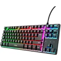 Trust GXT 833 Thado TKL, Kabelgebunden, USB, Membran Key Switch, QWERTY, RGB-LED, Schwarz
