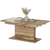 Feldmann-Wohnen 2in1 Couchtisch Busetti 126-167x70x56-74cm Esstisch höhenverstellbar ausziehbar Farbe wählbarEiche Wotan