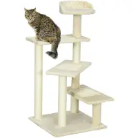 Northio Kratzbaum Mit Sisalsäulen, Katzenkratzbaum, Katzen Kletterbaum, Katzenbaum, Beige, 50 X 50 X 100 Cm