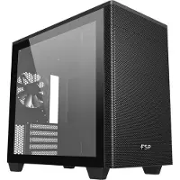 FSP CST360-B Gehäuse Mini Tower mITX, mATX Schwarz, Tower, PC, Schwarz, ATX, micro ATX, Mini-ITX, Gehärtetes Glas, 16,5 cm