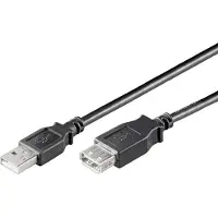 Ewent EC1013, 3 m, USB A, USB A, Stecker/Buchse, Schwarz