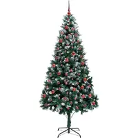 vidaXL Künstlicher Weihnachtsbaum mit 300 LEDs mit Ständer Grün 210 cm