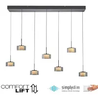 Paul Neuhaus LED-Hängelampe Rika, 135 cm, Glas, dimmbar