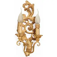 Casa Padrino Luxus Barock Doppel Wandleuchte Gold H. 39 cm - Italy