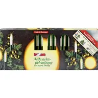 Hellum Schaftkerzenkette 20 Kerzen grün / elfenbein