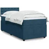 vidaXL Boxspringbett mit Matratze Blau 80x200 cm Samt