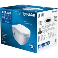 Duravit Wand-WC, Tiefspüler-Set Starck 3 mit WC-Sitz, weiß