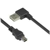 GOOD CONNECTIONS USB 2.0 Kabel EASY Stecker A gewinkelt an mini B schwarz 1m