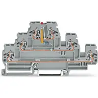 Wago 870-593/281-434 Bauelementklemme,Dreistock,LED rot,grau 870593281434 - 50 Stück
