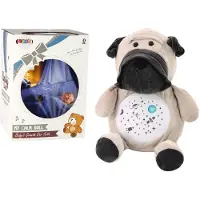 Leantoys Plüschbär einschlafend mit Licht und Tönen, Tag- und Nachtmodus, Hund