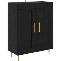 vidaXL Highboard Schwarz Eichen-Optik 69,5 x 34 x 180 cm Holzwerkstoff