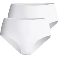 Calida Slip "Slip Sleek Skin Midi Slip 2P 2er Pack", Damen, Gr. 40-42, weiß, Obermaterial: 87% Polyamid PA. 13% Elasthan EL., Unterhosen Slip