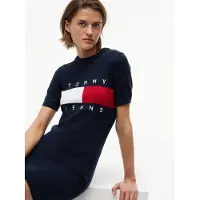 Tommy Hilfiger Kleid für den Alltag Flag DW0DW22853 Dunkelblau Slim Fit