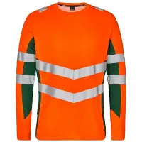 F-engel Warnschutz Langarmshirt Safety 9545-182-101 Gr. 6XL orange/grün