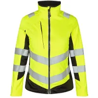 F-engel Damen Warnschutz Softshelljacke "1156-237" Safety Kl. 2 - XS - gelb/schwarz