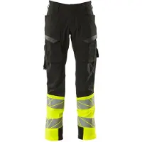 Mascot Herren Hose mit Schenkeltaschen ACCELERATE SAFE Schwarz / Hi-vis Gelb 56 - 19379-510-0917-76C56 - Schwarz / Hi-vis Gelb