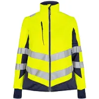 F-engel Warnschutz Softshelljacke Safety Damen 1156-237 Gr. M gelb/blue ink