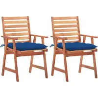 Syfax Garten-Essstühle 2 Stk. mit Kissen Massivholz Akazie