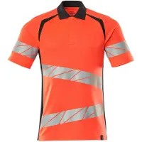 Mascot Polo-Shirt, moderne Passform Polo-shirt Gr. L ONE, Hi-vis rot/schwarzblau