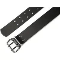 FHB Ledergürtel CARSTEN 85001 Doppeldorn Gürtel aus Rindleder schwarz 70-140 cm