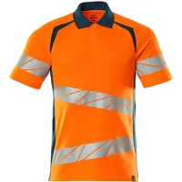 Mascot Polo-Shirt, moderne Passform Polo-shirt Gr. L ONE, hi-vis orange/dunkelpetroleum