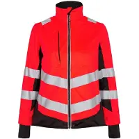 F-engel Warnschutz Softshelljacke Safety Damen 1156-237 Gr. XS rot/schwarz