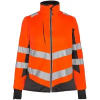F-engel Warnschutz Softshelljacke Safety Damen 1156-237 Gr. 3XL orange/anthrazit grau