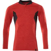 Mascot Herren Polo-Shirt, Langarm ACCELERATE Verkehrsrot meliert / Schwarz XS - 18081-810-20209-XS - Verkehrsrot meliert / Schwarz