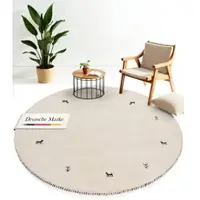 Carpetfine "Gabbeh Uni, auch als Läufer und Rund erhältlich" rund 15 mm Höhe reine Wolle, handgewebt, Gabbeh Loom Tiermotiv, große Farbauswahl