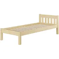 Erst-Holz Singelbett Massivholz Kiefer unbehandelt 90x200 Zubehör wählbar V-60.38N-09Rollrost inkl.