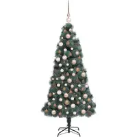 vidaXL Kunstlicher vorbeleuchteter Weihnachtsbaum mit Kugelsatz 240 cm