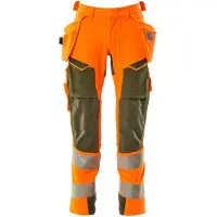 Mascot Herren Hose mit Hängetaschen ACCELERATE SAFE Hi-vis Orange / Moosgrün 46 - 19031-711-1433-76C46 - Hi-vis Orange / Moosgrün