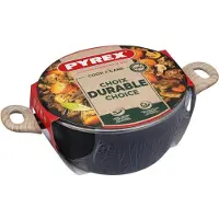 Pyrex Kasserolle mit Deckel – – Cook & Care – 24 cm – Antihaftbeschichtung – Induktionsgeeignet – PFAS-frei