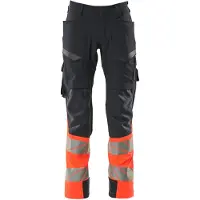 Mascot Herren Hose mit Schenkeltaschen ACCELERATE SAFE Schwarzblau / Hi-vis Rot 52 - 19379-510-10222-82C52 - Schwarzblau / Hi-vis Rot