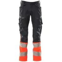Mascot Herren Hose mit Knietaschen ACCELERATE SAFE Schwarzblau / Hi-vis Rot 54 - 19679-236-10222-76C54 - Schwarzblau / Hi-vis Rot