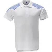 Mascot Polo-Shirt, Kurzarm Polo-shirt Gr. M, weiss/azurblau