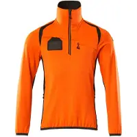 Mascot Herren Fleecepullover mit kurzem Reißverschluss ACCELERATE SAFE Hi-vis Orange / Dunkelanthrazit XXL - 19303-316-1418-2XL - Hi-vis Orange / Dunkelanthrazit