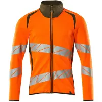 Mascot Herren Sweatshirt mit Reißverschluss ACCELERATE SAFE Hi-vis Orange / Moosgrün XXL - 19184-781-1433-2XL - Hi-vis Orange / Moosgrün