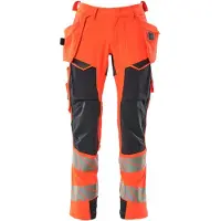 Mascot Warn-Stretchhose mit Hängetaschen 19031-711 Gr. 92 Hi-vis rot/schwarzblau