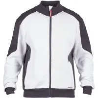 F-engel Galaxy Sweatcardigan mit Kragen, weiss/anthrazit grau, Gr. 4XL - weiss