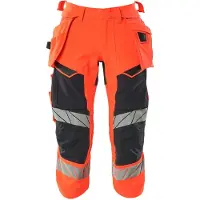Mascot Dreiviertel-Hose mit Hängetaschen ACCELERATE SAFE Hi-vis Rot / Schwarzblau 47 - 19049-711-22210-C47 - Hi-vis Rot / Schwarzblau