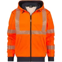 Dassy Evans Warnschutz Kapuzensweatshirt, Größe 4XL, NEONORANGE/DUNKELBLAU - dunkelblau - 4XL