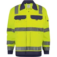 Dassy Dusseldorf Warnschutz Arbeitsjacke, neongelb/dunkelblau, Größe 3XL - dunkelblau - 3XL